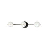 Dainolite Sofia 3 Light Vanity Light Matte Black/Aged Brass White Opal Glass Lamp