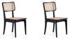 Manhattan Comfort Set of 2 Giverny Dining Chairs - Black & Natural Cane|Ensemble 2 chaises de salle à manger Giverny de Manhattan Comfort - noir et cannage naturel