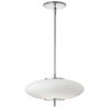 Dainolite Maddie LED Pendant 16w Polished Chrome Finish Opal White Glass Lamp|Luminaire suspendu Maddie de Dainolite en verre blanc opale, avec fini chromé poli et ampoule à DEL de 16 W