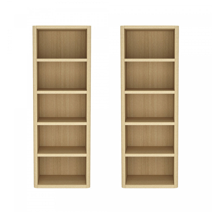 Rivington Modern 28\" Open Bookcase in Natural Oak - Set of 2