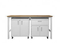 Fortress Modern 3-Piece Garage Set in White Garage Storage 