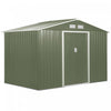 Outsunny 9' X 6' Garden Storage Shed With Floor Foundation, Metal Tool Storage House With Double Doo|Outsunny Abri De Rangement En Metal 9' X 6', Maison A Outils De Jardin Avec Doubles Portes Coulissan
