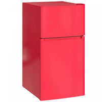 HOMCOM 3.2 Cu Ft Mini Fridge with Freezer Adjustable Shelf Reversible Doors