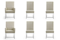 Element Modern 6-Piece Dining Chair Set in Champagne 