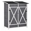 Outsunny 54.75''x29.5''x63'' Garden Storage Shed Asphalt Roof Wooden Timber Double Door Utility Stor|Outsunny 54.75''x29.5''x63'' Abri De Jardin Toit En Asphalte Bois Bois Double Porte Utilitaire Maiso