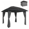 Outsunny 10' x 10' Hardtop Gazebo with UV60+ Polycarbonate Roof & Curtains