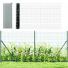 Outsunny Garden Fence Barrier, Welded Fence Roll Plastic-Coated Steel Green