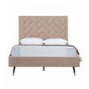 Crosby Modern Upholstered Velvet Full Bed in Nude | Lit double moderne Crosby en velours capitonne couleur nude