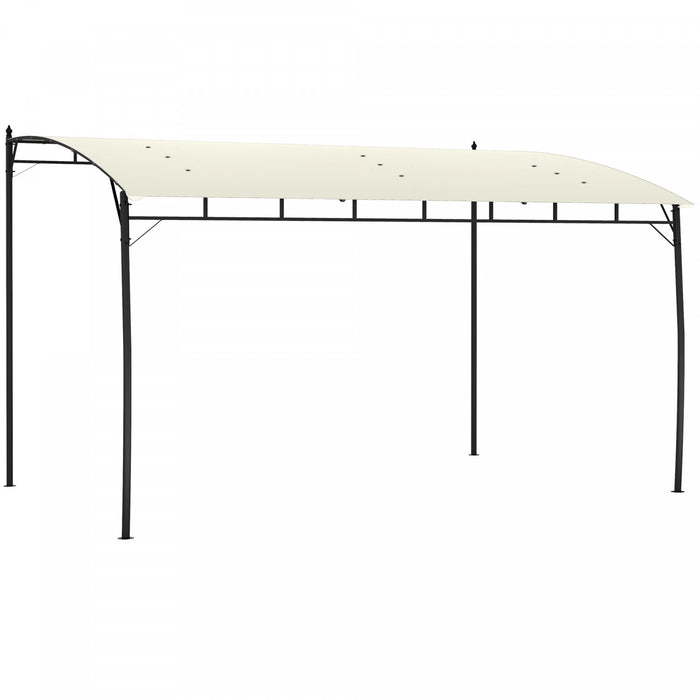 Outsunny 10' X 13' Pergola With Uv30+ Canopy, Steel Pergola Gazebo, Cream