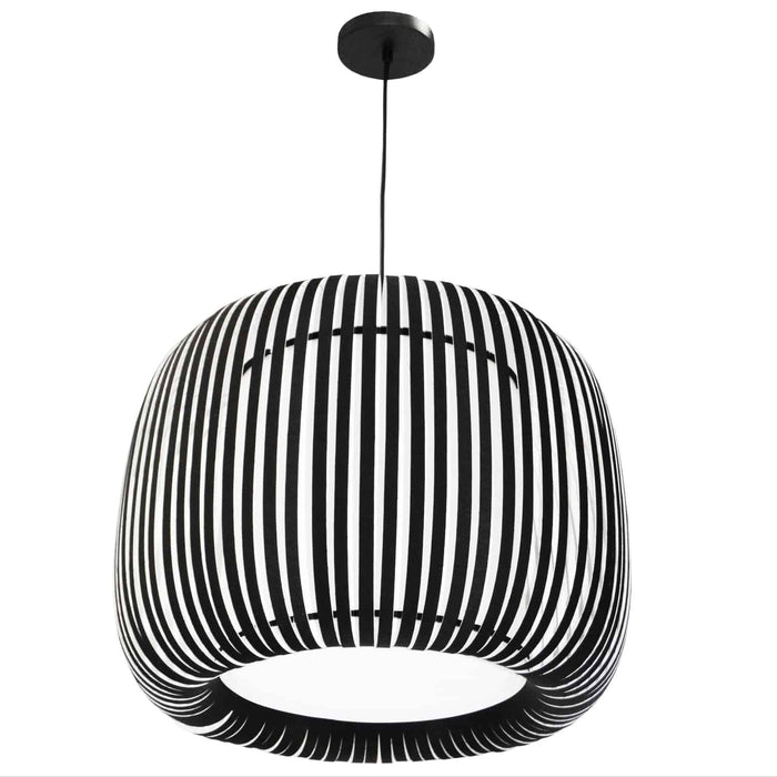 Dainolite Mia 1 Light Pendant Black Slit Shade Lamp