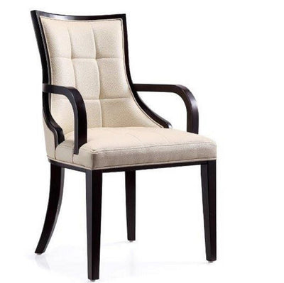Manhattan Comfort Set of 2 Fifth Avenue Faux Leather Dining Chairs - Saddle & Walnut|Ensemble 2 chaises de salle à manger Fifth Avenue de Manhattan Comfort en similicuir - brun clair et noyer