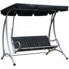 Outsunny 3 Person Patio Swing Seats With Adjustable Canopy Outdoor Swing Chair Bench For Garden, Poo|Outsunny Balancoire De Patio Pour 3 Personnes Avec Auvent Reglable, Noir