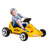 Qaba Go Kart For Kids, 6v Electric Battery Powered Ride-On Car With Music, Light, Horn, For Toddlers
