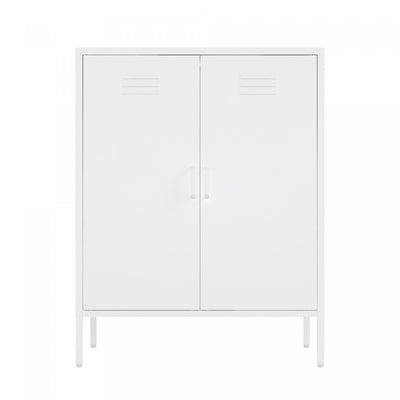 Naomi Modern 32" Metal Accent Cabinet in White Armoire | Armoire d’appoint moderne Naomi 32" en metal blanc