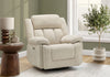 MONARCH SPECIALTIES POWER RECLINING CHAIR, 39\" WIDE, GLIDER, SWIVEL, USB PORTS INCLUDED, BEIGE FABRIC RECLINER