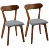 HOMCOM Dining Chairs Set of 2 with Curved Backrest, Grey and Brown