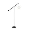 Dainolite Holly 1 Light Floor Lamp 66" H Matte Black Opal White Glass|Lampe à pied Holly de Dainolite de 66 po de hauteur en verre blanc opale, avec fini noir mat et 1 ampoule