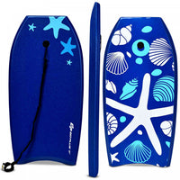 Goplus 41'' Lightweight Super Bodyboard Surfing W/leash Eps Core Boarding Ixpe Starfish