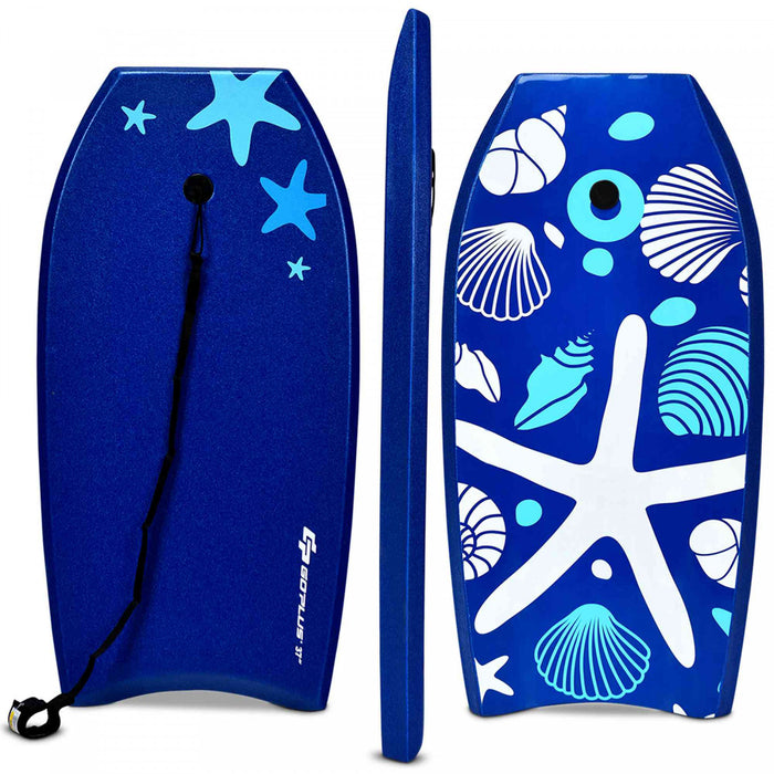 Goplus 41'' Lightweight Super Bodyboard Surfing W/leash Eps Core Boarding Ixpe Starfish