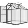 Outsunny 8' X 6' X 6.4' Walk-in Polycarbonate Greenhouse, Charcoal Grey|Outsunny Serre En Polycarbonate De 8' X 6' X 6.4' Avec Gouttieres