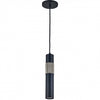 Dainolite Passwell 1 Light Pendant Matte Black/Satin Chrome Lamp