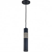 Dainolite Passwell 1 Light Pendant Matte Black/Satin Chrome Lamp