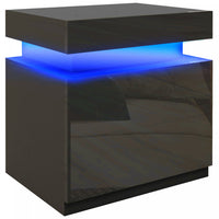 HOMCOM Nightstand, Side Table w/ LED Lights, for Bedroom