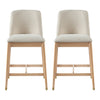 Clara Rubber Wood Bar Stool Set of 2,Natural | Clara – Lot de 2 tabourets de bar en bois d’hevea, finition naturelle