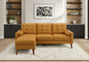 Upholstered Chaise Sofa Lounger, 85" Wide, Orange Fabric, Walnut Solid Wood Legs, Modern Sofa | Sofa Chaise Longue Rembourre, 85"L, Tissu Orange, Pieds En Bois Massif De Noyer, Moderne