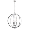 Dainolite Karland 6 Light Chandelier 24" Dia Crystal Studded Banding Polished Chrome Finish Lamp|Lustre Karland de Dainolite de 24 po de diamètre avec bande cloutée de cristaux, fini chromé poli et 6 ampoules