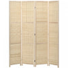 HOMCOM 4-Panel Room Divider, 5.6 FT Bamboo Folding Privacy Screen, Natural
