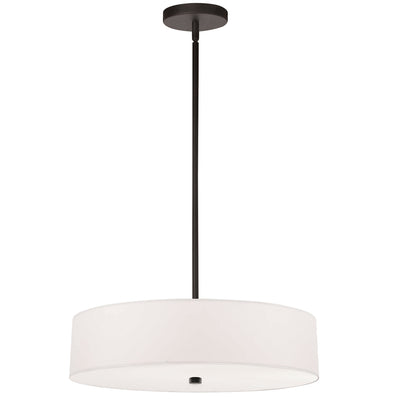 Dainolite Everly 4 Light Pendant Matte Black Finish White Shade Lamp|Luminaire suspendu Everly de Dainolite avec abat-jour blanc, fini noir mat et 4 ampoules