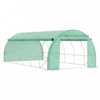Outsunny Large Walk-in Greenhouse, 20'x10'x6' Tunnel Greenhouse, Green