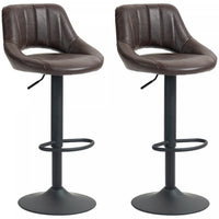 HOMCOM Bar Stools Set of 2 Swivel Adjustable Counter Height Barstools
