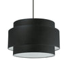 Dainolite Priya 4 Light Chandelier Small Matte Black Black/White Shade Lamp|Petit lustre Priya de Dainolite avec abat-jour noir et blanc, fini noir mat et 4 ampoules