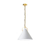 Dainolite Princeton 1 Light Pendant 16" Dia Aged Brass Finish White Shade Lamp|Luminaire suspendu Princeton de Dainolite de 16 po de diamètre avec abat-jour blanc, fini laiton vieilli et 1 ampoule