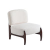 Coco Modern Boucle Lounge Chair with Solid Wood Frame, Beige