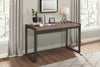 Bassett Writing Desk, Faux Wood & Gunmetal | Bureau De Travail Basset En Faux Bois Et Metal Gris Fonce