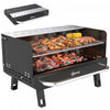 Outsunny Charcoal BBQ Grill, Portable Barbecue Grill with Adjustable Grates, Foldable Legs and Side Shelf for Camping Hiking Picnic Travel Garden Outdoor Cooking, Black