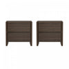 Linda Modern 24" Nightstand in Walnut Brown (2-Drawer) - Set of 2 | Table de nuit moderne Linda 24" en noyer brun (2 tiroirs) - Lot de 2