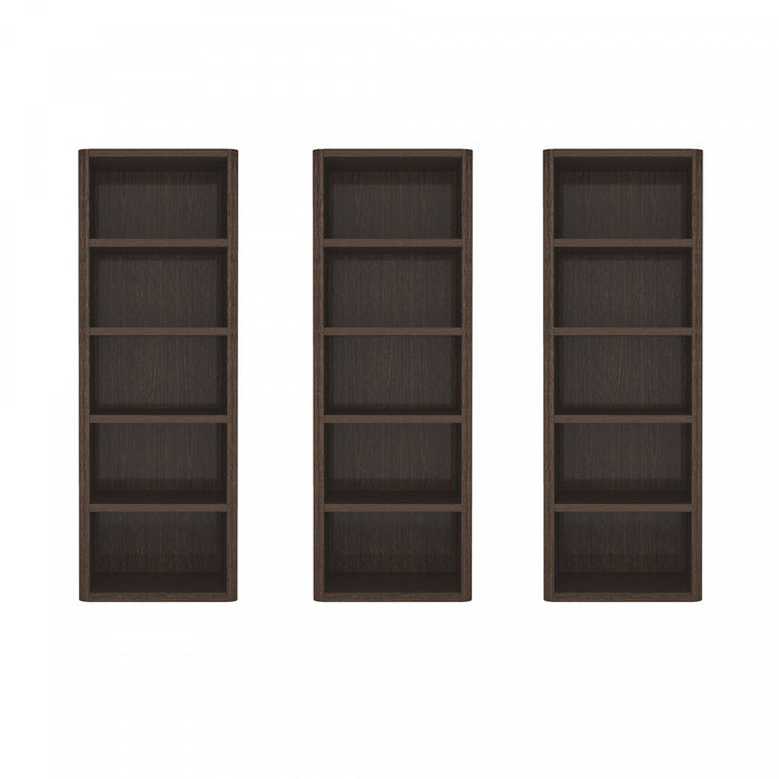 Rivington Modern 28\" Open Bookcase in Dark Walnut - Set of 3