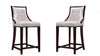 Fifth Avenue Traditional Wood Upholstered Counter Stool in Pearl White - Set of 2 | Tabouret de comptoir traditionnel en bois Fifth Avenue avec assise rembourree, blanc perle - Lot de 2