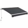 Outsunny 10' X 6.5' Retractable Awning With LED Lights, Uv40+, Dark Grey|Outsunny Auvent Retractable 10' X 6.5' Avec Lumieres LED, Uv40+, Gris