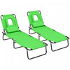 Outsunny 2pcs Adjustable Outdoor Lounge Chair, Garden Folding Chaise Lounge