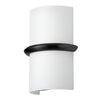 Dainolite Wallace Wall Sconce 14w Matte Black Opal White Glass Lamp