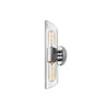 Dainolite Samantha 2 Light Vanity Light Short Polished Chrome Clear Fluted Glass Lamp|Petite lumière de coiffeuse Samantha de Dainolite en verre cannelé transparent, avec fini chromé poli et 2 ampoules