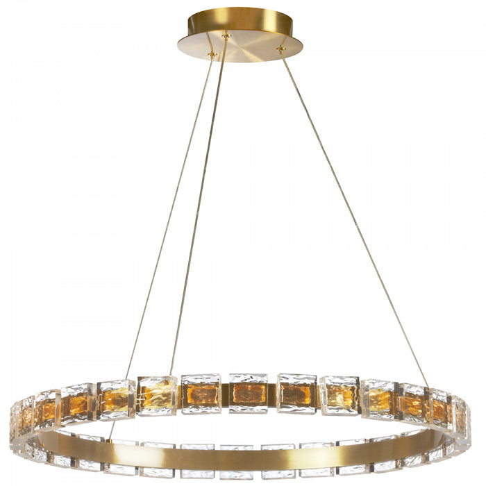 Dainolite Camila Chandelier 28w LED Aged Brass With Crystal Glass Lamp