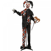 Outsunny Life Size Halloween Animated Clown, Scary Halloween Decorations
