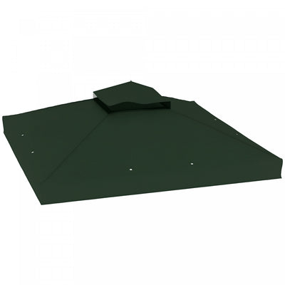 10' x 10' Double Tier Gazebo Replacement Canopy Cover, UPF30+, Green