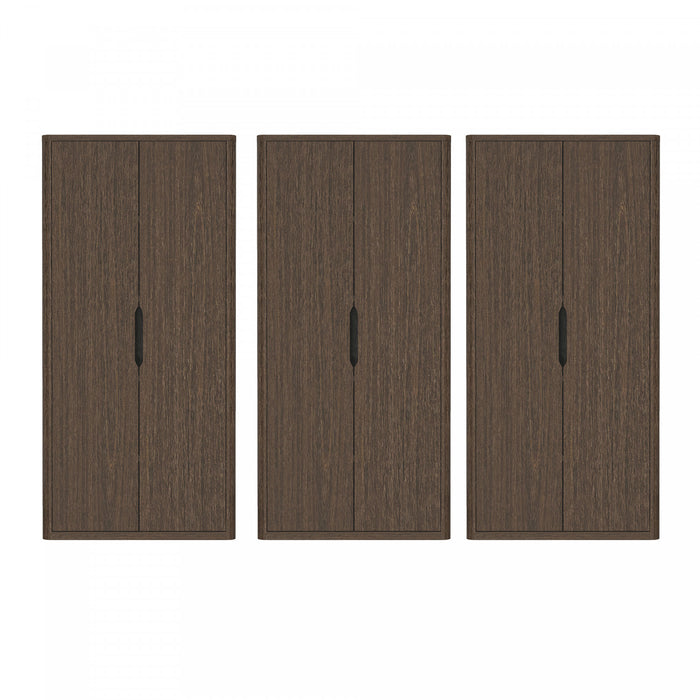 Rivington Modern 38\" Bookcase Cabinet in Walnut - Set of 3